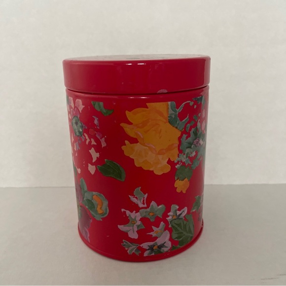 Original Pioneer Woman RED Tin Floral Canister Metal - Picture 2 of 10